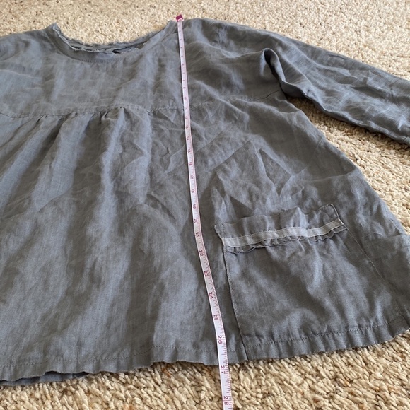 Breathe Clothing Gray Linen Babydoll Top - Picture 6 of 12